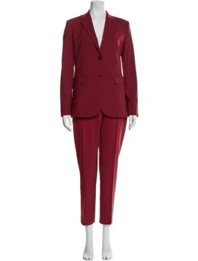 Pre-owned Theory Virgin Wool Pantsuit W/ Tags In Red