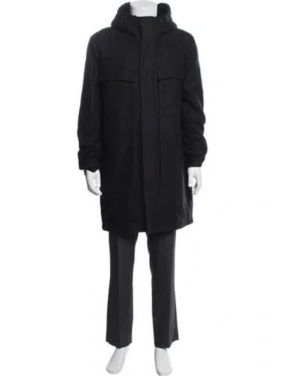 Pre-owned Theory Virgin Wool Parka In Blue