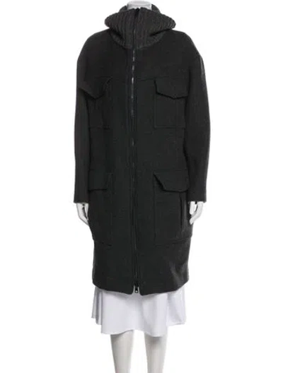 Pre-owned Theory Virgin Wool Parka In Gray