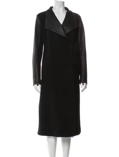 Pre-owned Theory Virgin Wool Peacoat In Black