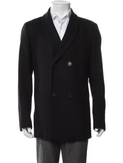 Pre-owned Theory Virgin Wool Peacoat In Black