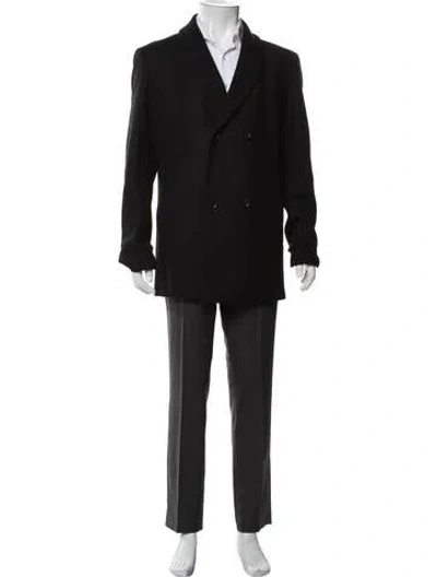 Pre-owned Theory Virgin Wool Peacoat In Black