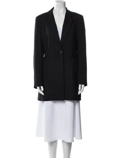 Pre-owned Theory Virgin Wool Peacoat In Blue