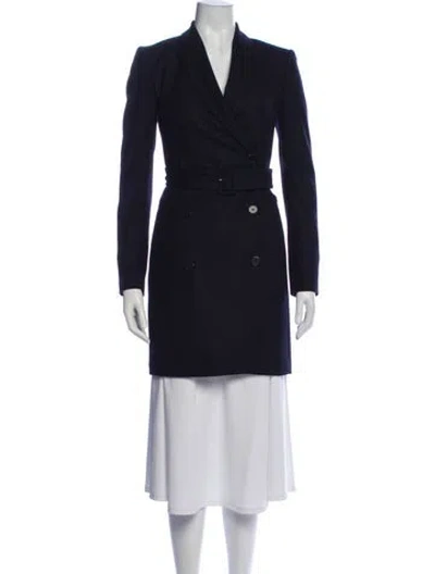 Pre-owned Theory Virgin Wool Peacoat In Blue