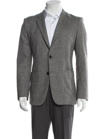 Pre-owned Theory Virgin Wool Peacoat In Gray