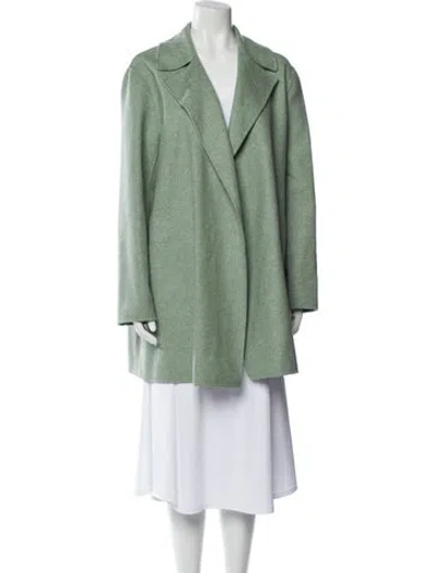 Pre-owned Theory Virgin Wool Peacoat In Green