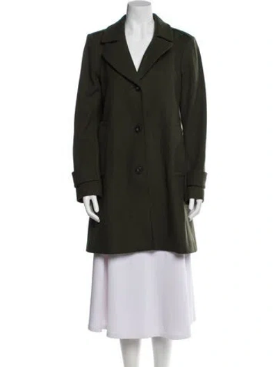 Pre-owned Theory Virgin Wool Peacoat In Green