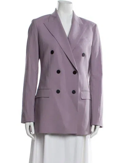 Pre-owned Theory Virgin Wool Peacoat In Purple