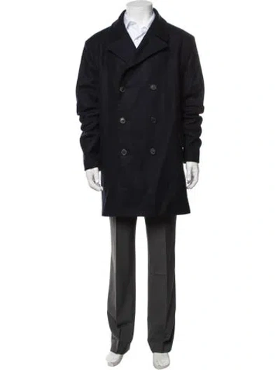 Pre-owned Theory Virgin Wool Peacoat W/ Tags In Blue