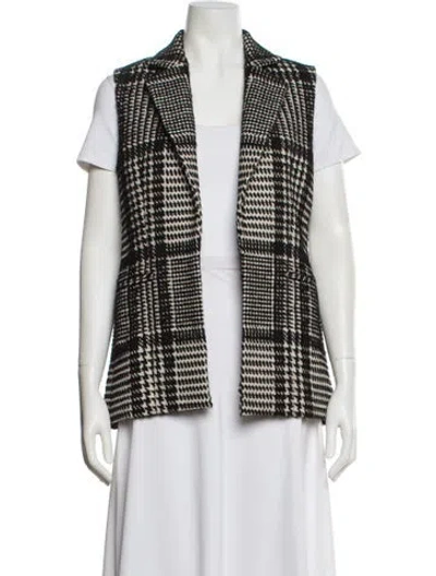 Pre-owned Theory Virgin Wool Plaid Print Vest In Multi
