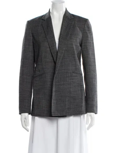 Pre-owned Theory Virgin Wool Printed Blazer In Gray