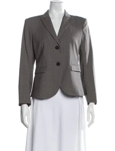 Pre-owned Theory Virgin Wool Printed Blazer In Gray