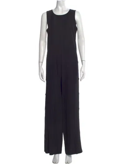 Pre-owned Theory Virgin Wool Scoop Neck Jumpsuit In Blue