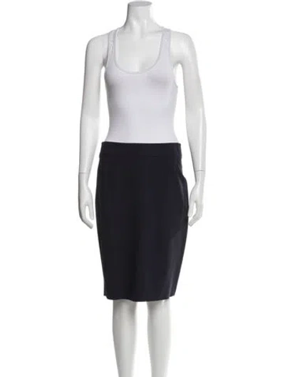 Pre-owned Theory Virgin Wool Skirt Suit In Blue