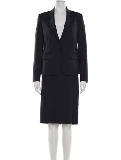 Pre-owned Theory Virgin Wool Skirt Suit In Gray