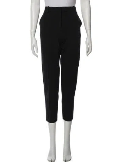 Pre-owned Theory Virgin Wool Straight Leg Pants In Black
