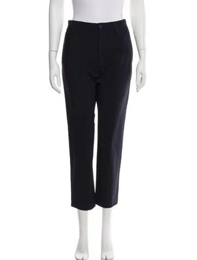 Pre-owned Theory Virgin Wool Straight Leg Pants In Blue