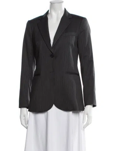 Pre-owned Theory Virgin Wool Striped Blazer In Black/red