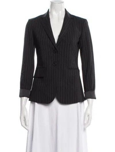 Pre-owned Theory Virgin Wool Striped Blazer W/ Tags In Gray