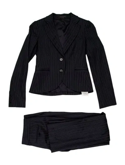 Pre-owned Theory Virgin Wool Striped Pantsuit In Blue