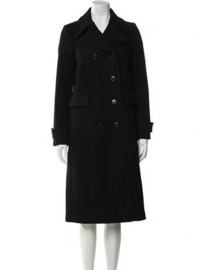 Pre-owned Theory Virgin Wool Trench Coat In Black