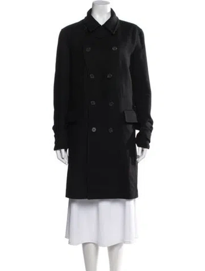 Pre-owned Theory Virgin Wool Trench Coat In Black