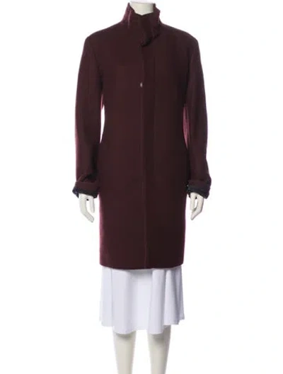 Pre-owned Theory Virgin Wool Trench Coat In Brown