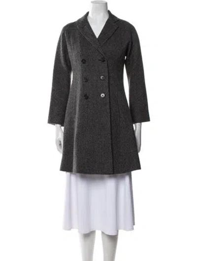 Pre-owned Theory Virgin Wool Tweed Pattern Coat In Gray