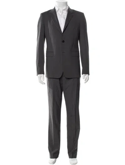Pre-owned Theory Virgin Wool Two-piece Blazer In Gray