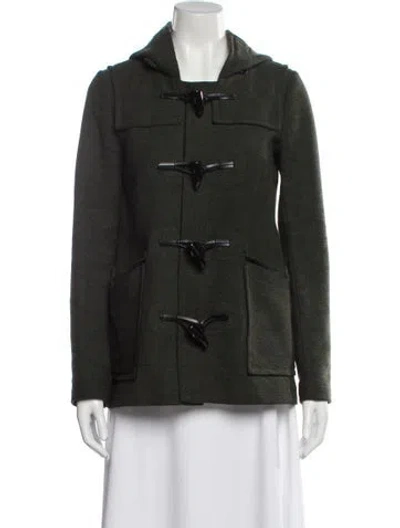 Pre-owned Theory Virgin Wool Utility Jacket In Green