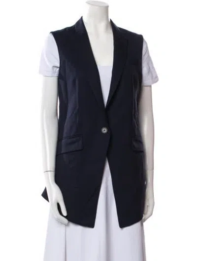 Pre-owned Theory Virgin Wool Vest In Blue