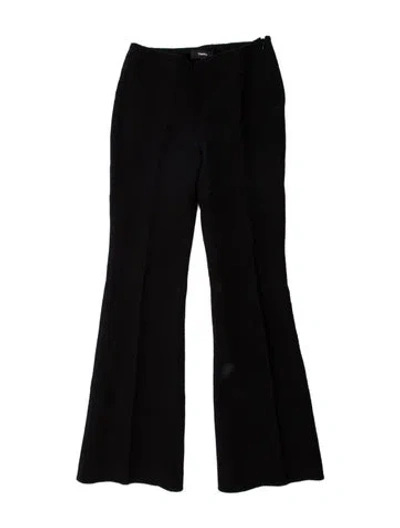 Pre-owned Theory Virgin Wool Wide Leg Pants In Black