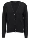 Theory Regal Wool-blend Cardigan In Black