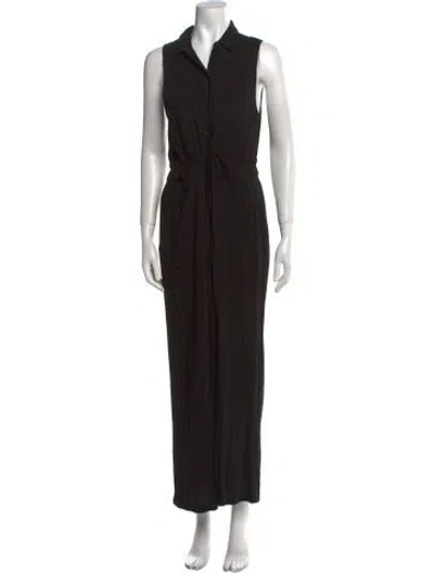 Pre-owned Theory V-neck Jumpsuit In Black