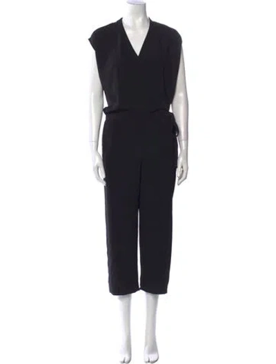 Pre-owned Theory V-neck Jumpsuit In Black