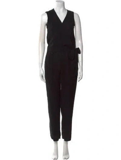 Pre-owned Theory V-neck Jumpsuit In Black