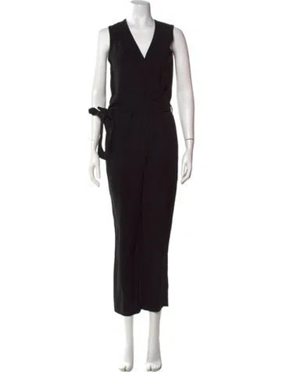 Pre-owned Theory V-neck Jumpsuit In Black