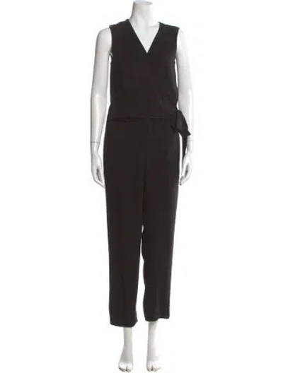 Pre-owned Theory V-neck Jumpsuit In Black