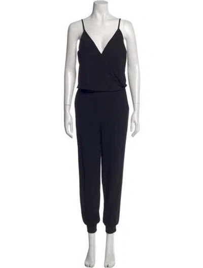 Pre-owned Theory V-neck Jumpsuit In Black