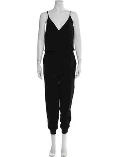 Pre-owned Theory V-neck Jumpsuit In Black