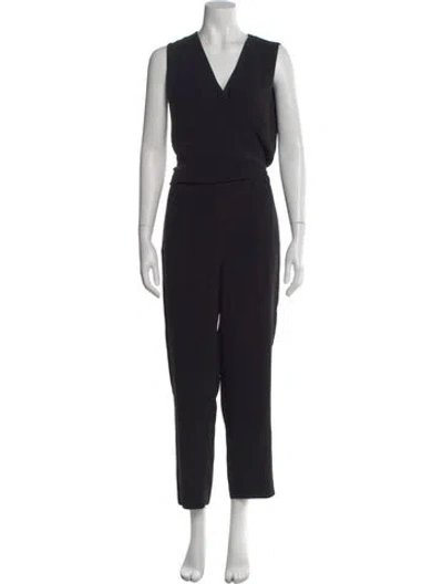 Pre-owned Theory V-neck Jumpsuit In Black