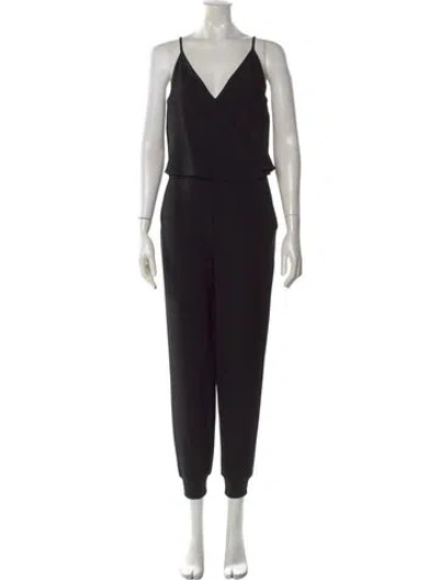 Pre-owned Theory V-neck Jumpsuit In Black