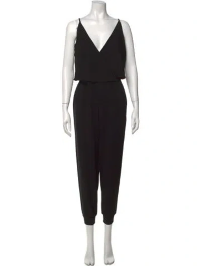 Pre-owned Theory V-neck Jumpsuit In Black
