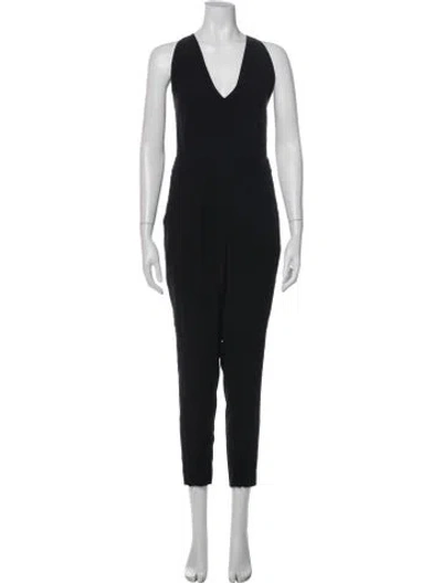 Pre-owned Theory V-neck Jumpsuit In Black
