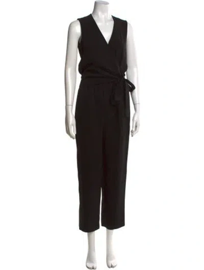 Pre-owned Theory V-neck Jumpsuit In Black