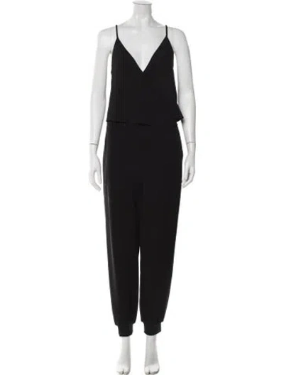 Pre-owned Theory V-neck Jumpsuit In Black