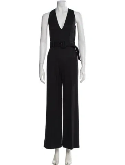 Pre-owned Theory V-neck Jumpsuit In Black