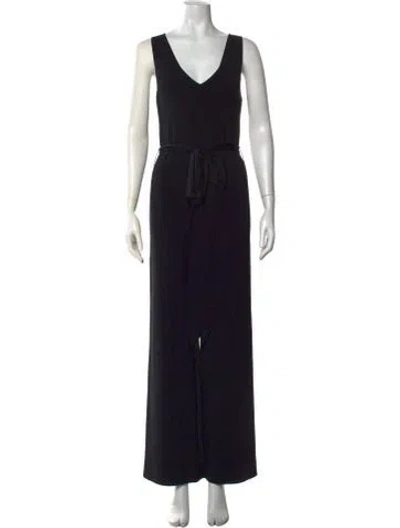 Pre-owned Theory V-neck Jumpsuit In Black