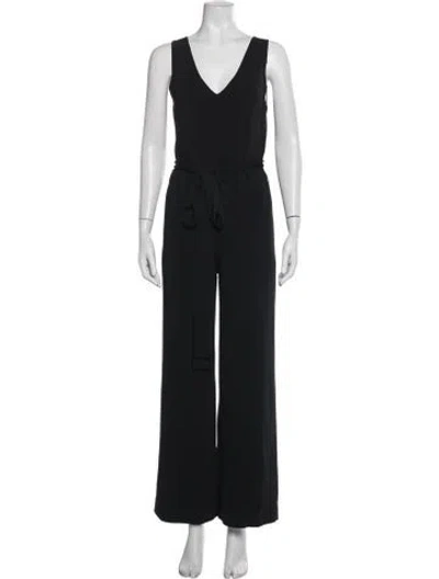 Pre-owned Theory V-neck Jumpsuit In Black