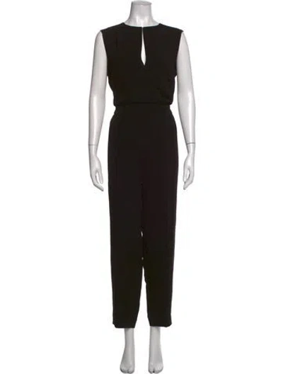 Pre-owned Theory V-neck Jumpsuit In Black